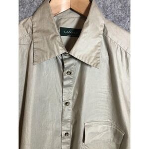 Canali Shirt Mens 15.75 40 Beige Made In Italy Long Sleeve Button Front